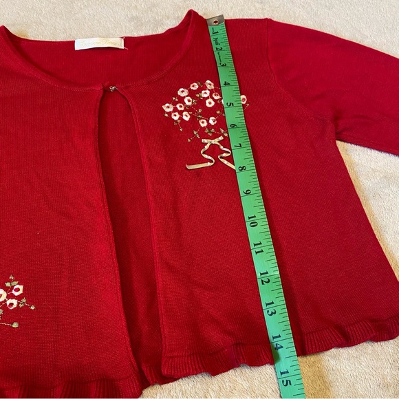 Red Floral Embroidered Cardigan - Picture 8 of 8